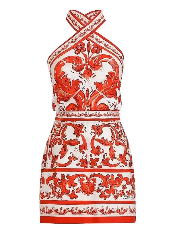 Women's Majolica Cotton Poplin Mini Dress Women's Majolica Cotton Poplin Mini Dress