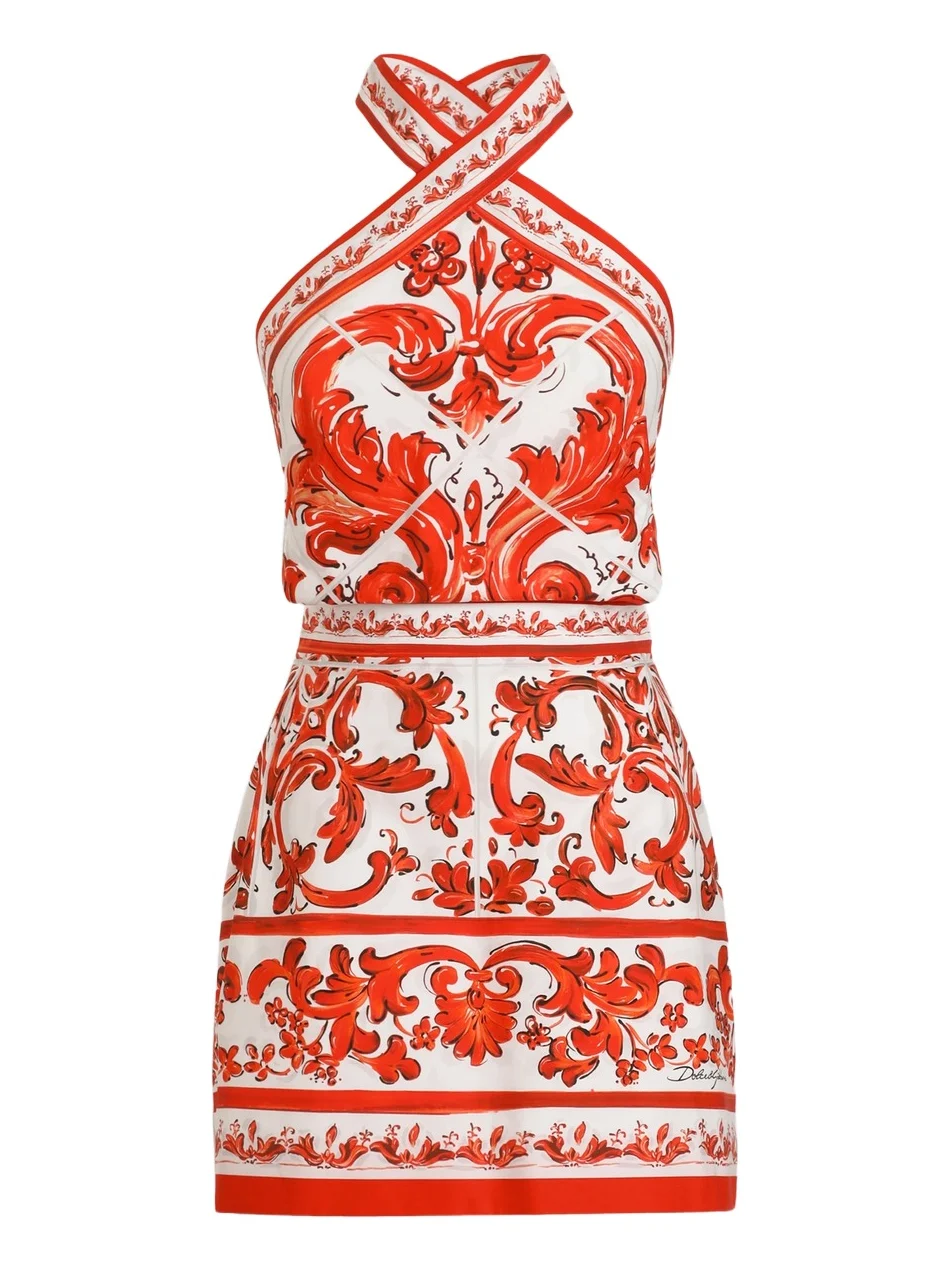 Women's Majolica Cotton Poplin Mini Dress