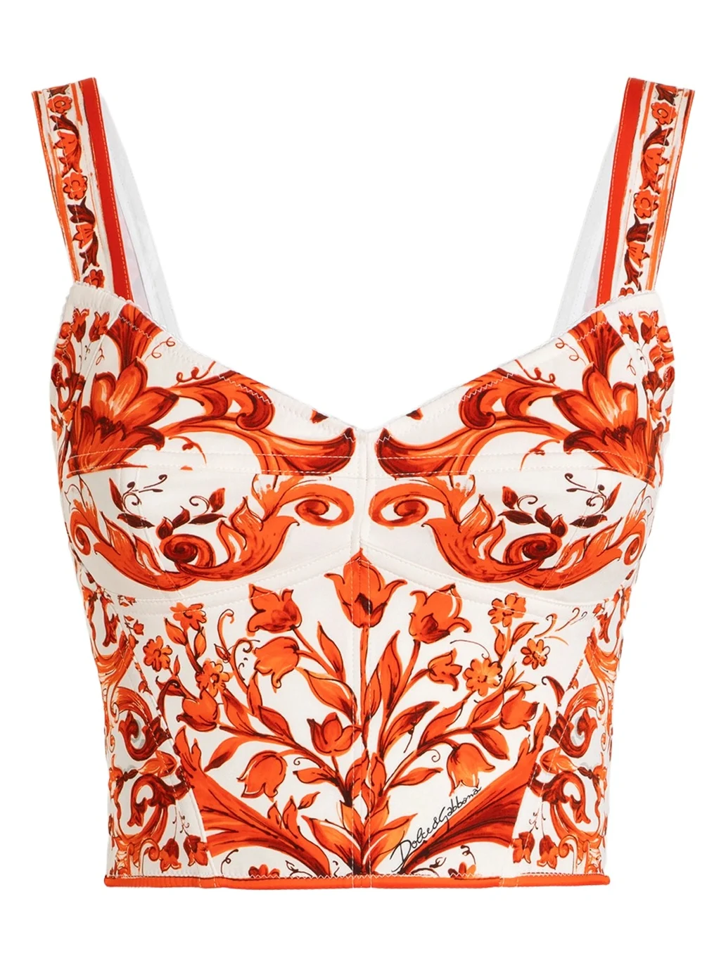 Dolce & Gabbana Women's Maiolica Silk-Blend Corset Top
