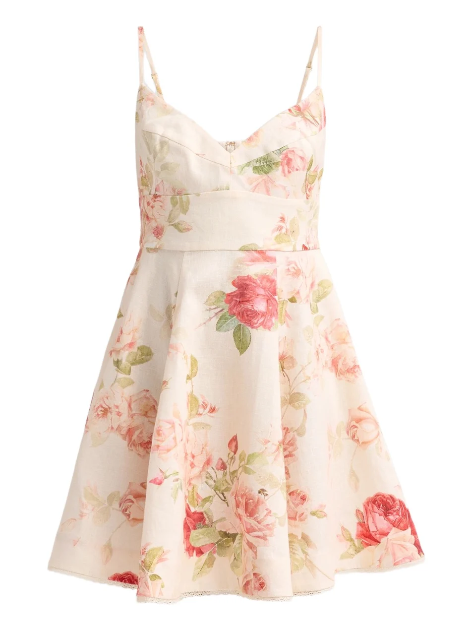 Women's Roselight Picnic Floral Mini Dress Women's Roselight Picnic Floral Mini Dress