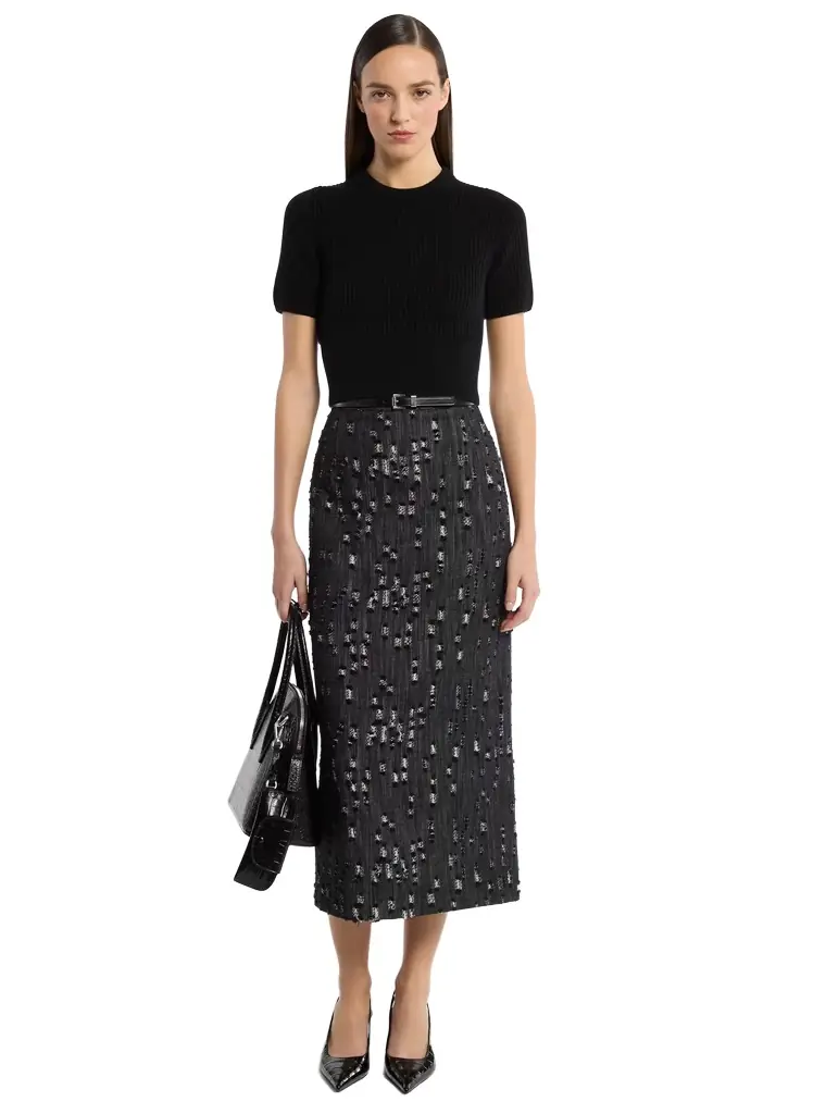 Michael Kors Collection Frayed Denim Skirt | Image 1 Michael Kors Collection Frayed Denim Skirt | Image 1