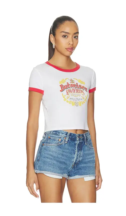 Junk Food Budweiser Ringer Baby Tee | Thumbnail 2 Junk Food Budweiser Ringer Baby Tee | Thumbnail 2