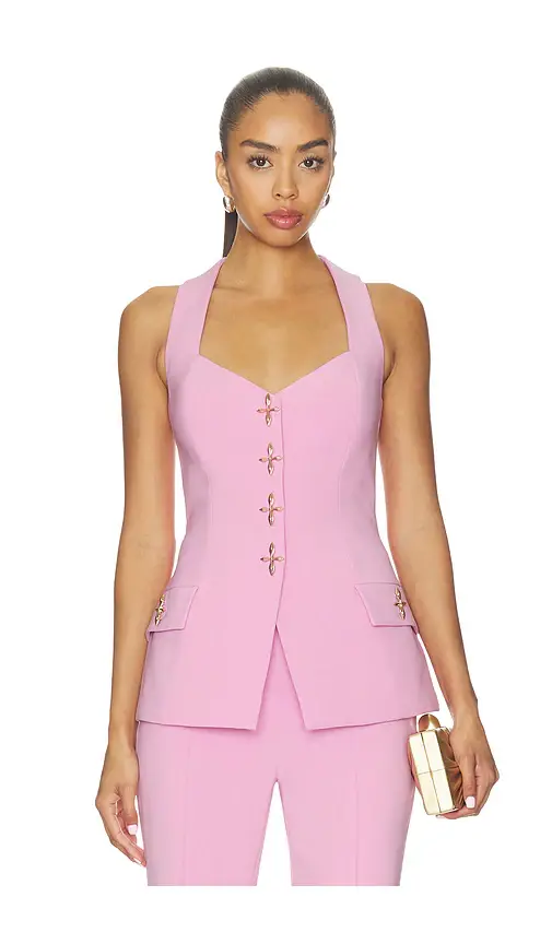 Nadine Merabi Zoe Pink Waistcoat | Image 1 Nadine Merabi Zoe Pink Waistcoat | Image 1