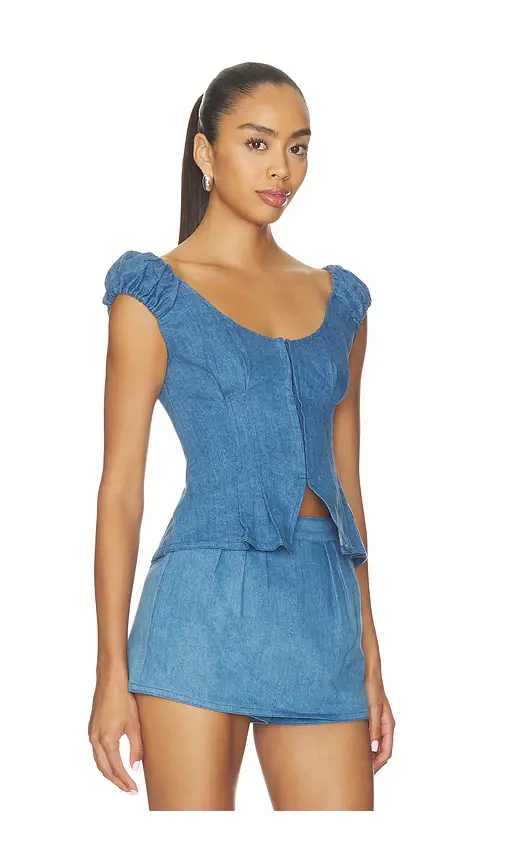 Lovers and Friends Mabel Denim Top | Thumbnail 2
