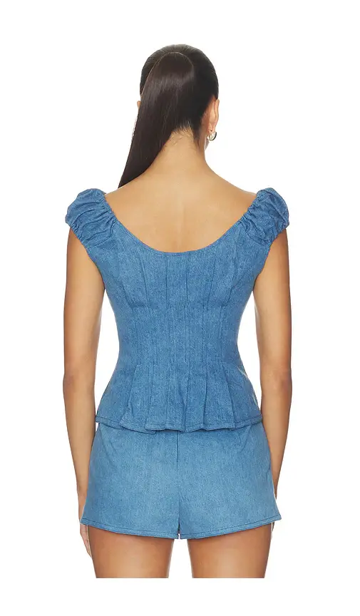 Lovers and Friends Mabel Denim Top | Thumbnail 3