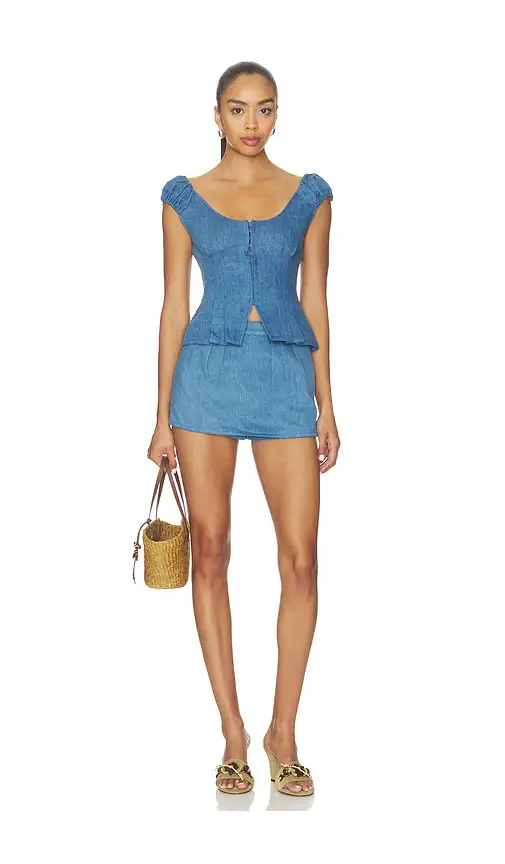 Lovers and Friends Mabel Denim Top | Thumbnail 4