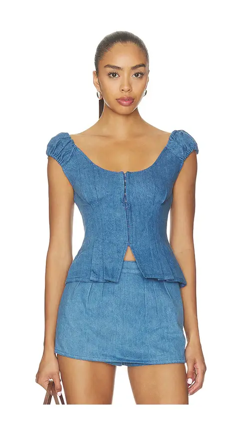 Lovers and Friends Mabel Denim Top | Image 1 Lovers and Friends Mabel Denim Top | Image 1