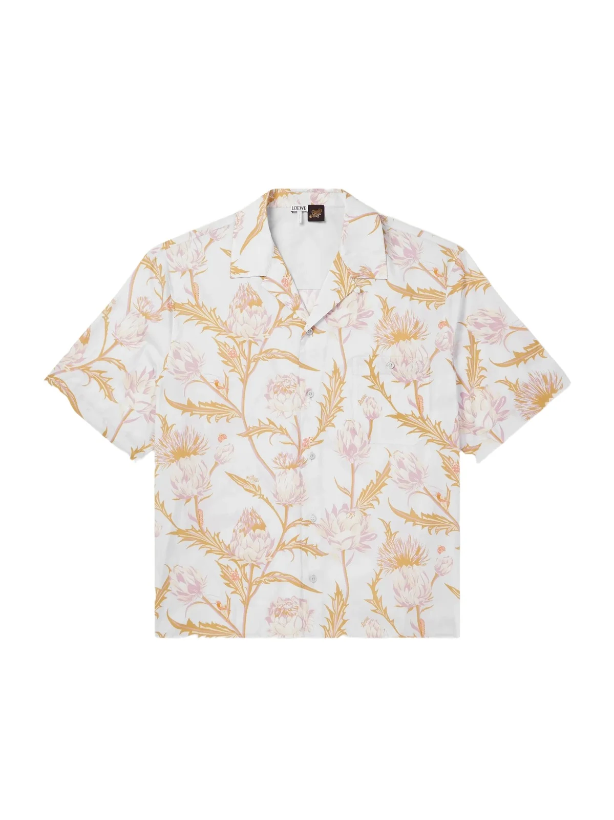Paula's Ibiza Anagram-Embroidered Camp-Collar Printed Cotton Shirt - Men Paula's Ibiza Anagram-Embroidered Camp-Collar Printed Cotton Shirt - Men
