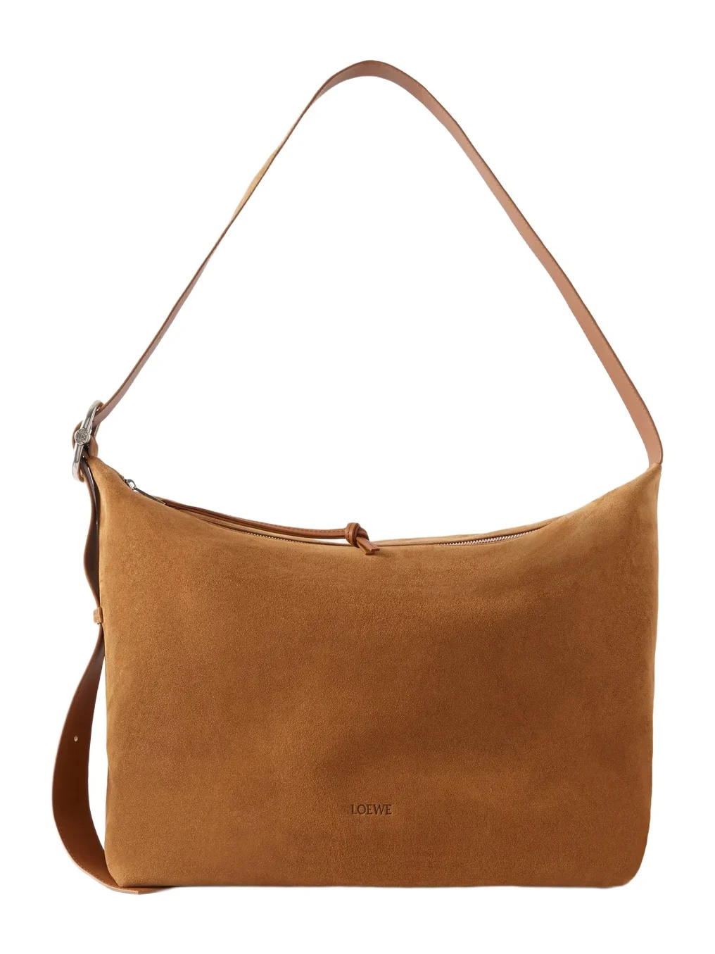 Loop Logo-Debossed Suede Messenger Bag - Men Loop Logo-Debossed Suede Messenger Bag - Men