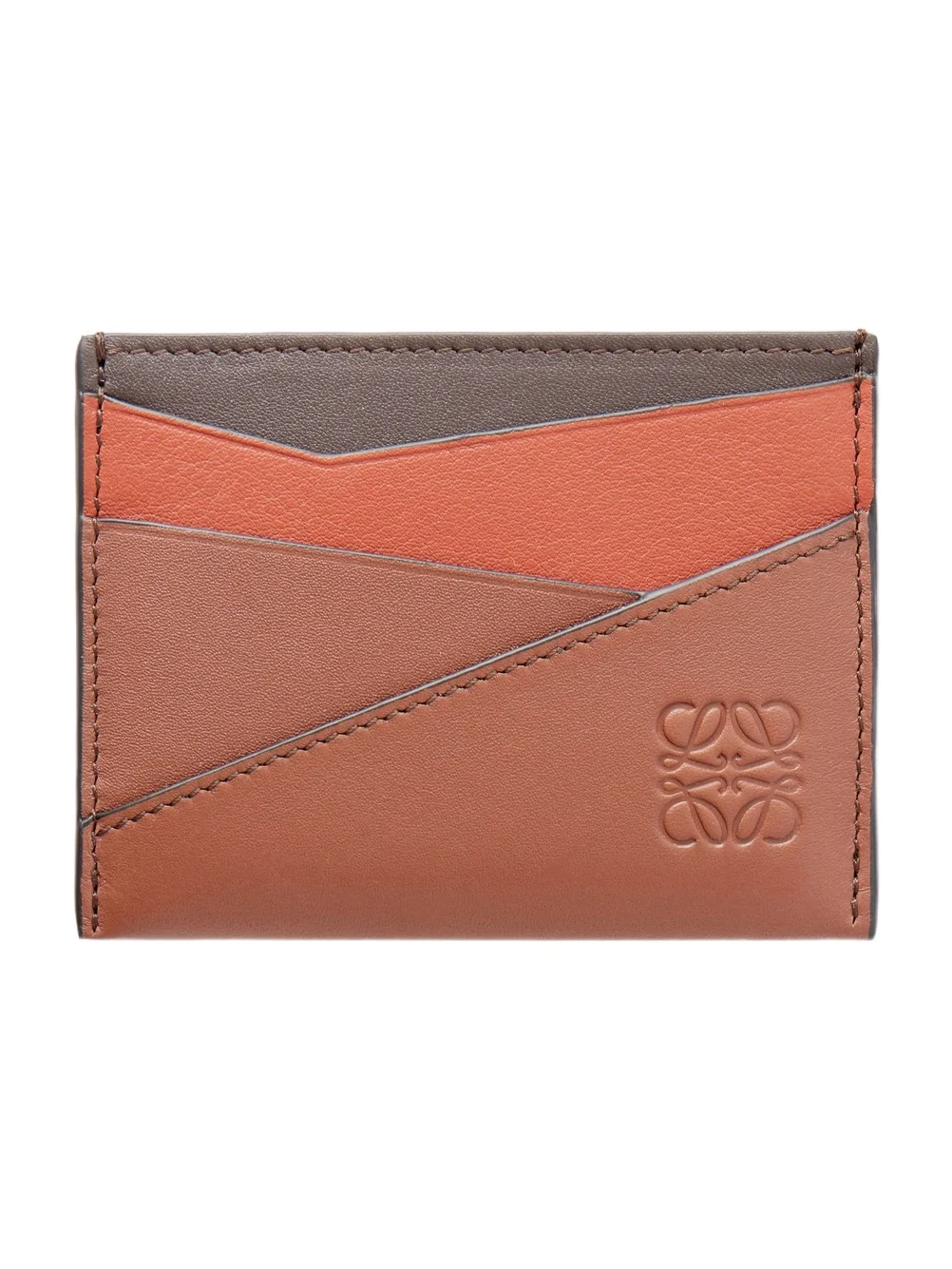 Puzzle Edge Logo-Debossed Leather Cardholder - Men
