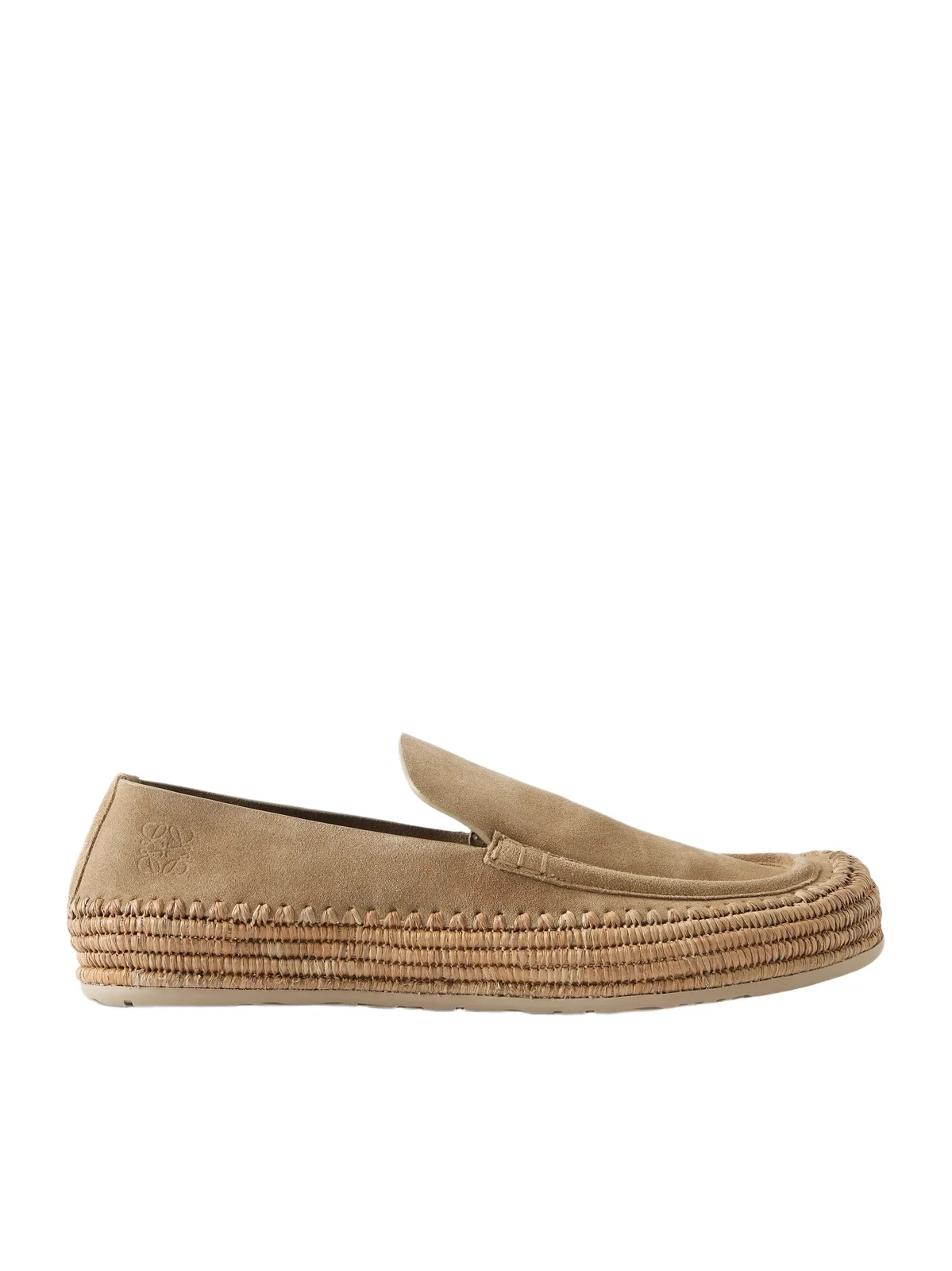 Paula's Ibiza Rio Raffia-Trimmed Suede Loafers - Men Paula's Ibiza Rio Raffia-Trimmed Suede Loafers - Men