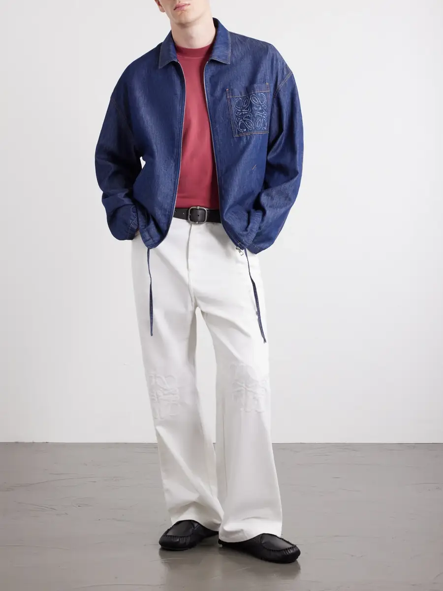 Loewe Wide-Leg Anagram-Embroidered Jeans - Men | Thumbnail 2 Loewe Wide-Leg Anagram-Embroidered Jeans - Men | Thumbnail 2