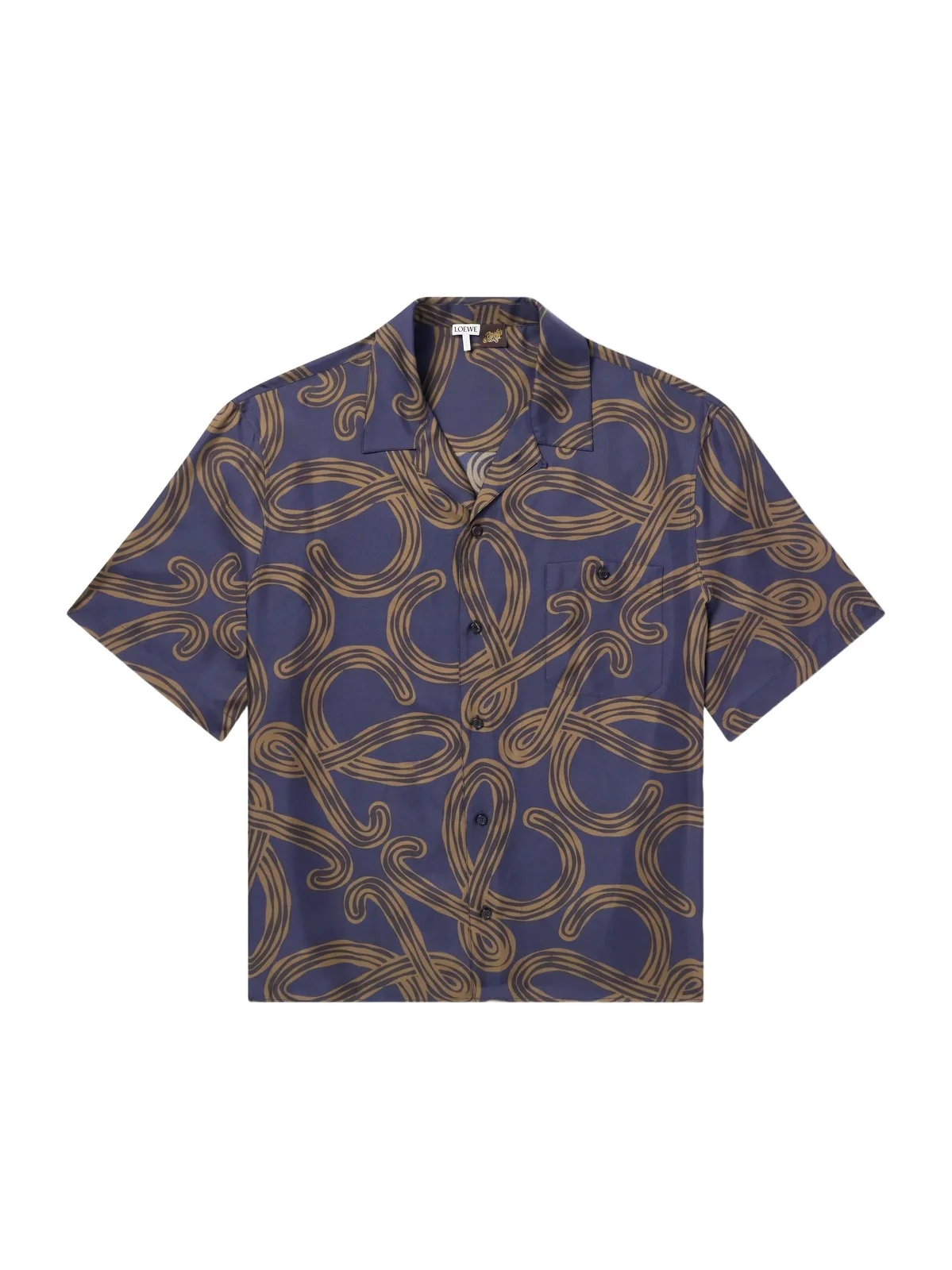 Loewe Paula's Ibiza Convertible-Collar Printed Silk-Satin Shirt - Men
