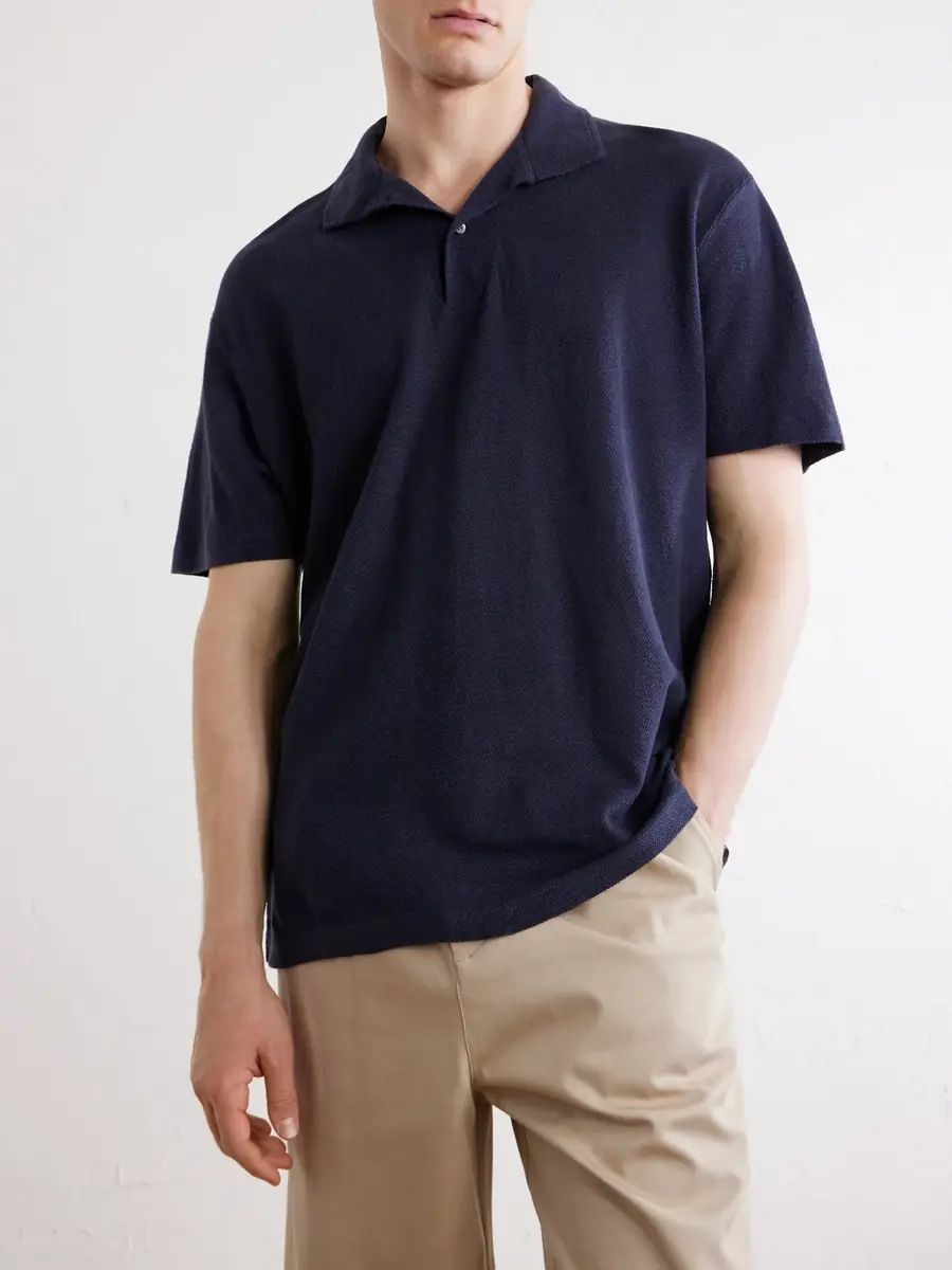 Sunspel Linen-Piqué Polo Shirt - Men | Thumbnail 3