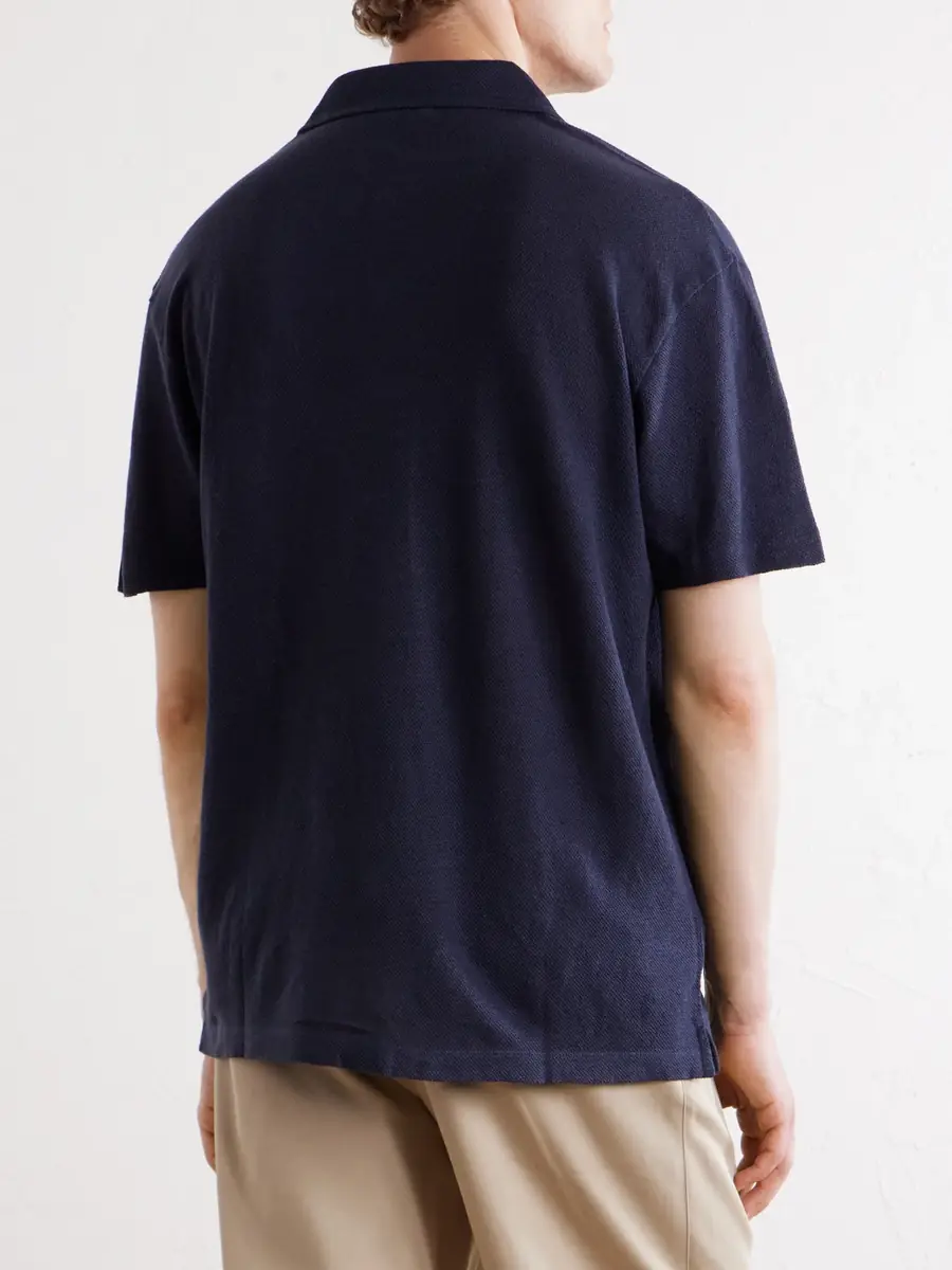 Sunspel Linen-Piqué Polo Shirt - Men | Thumbnail 4