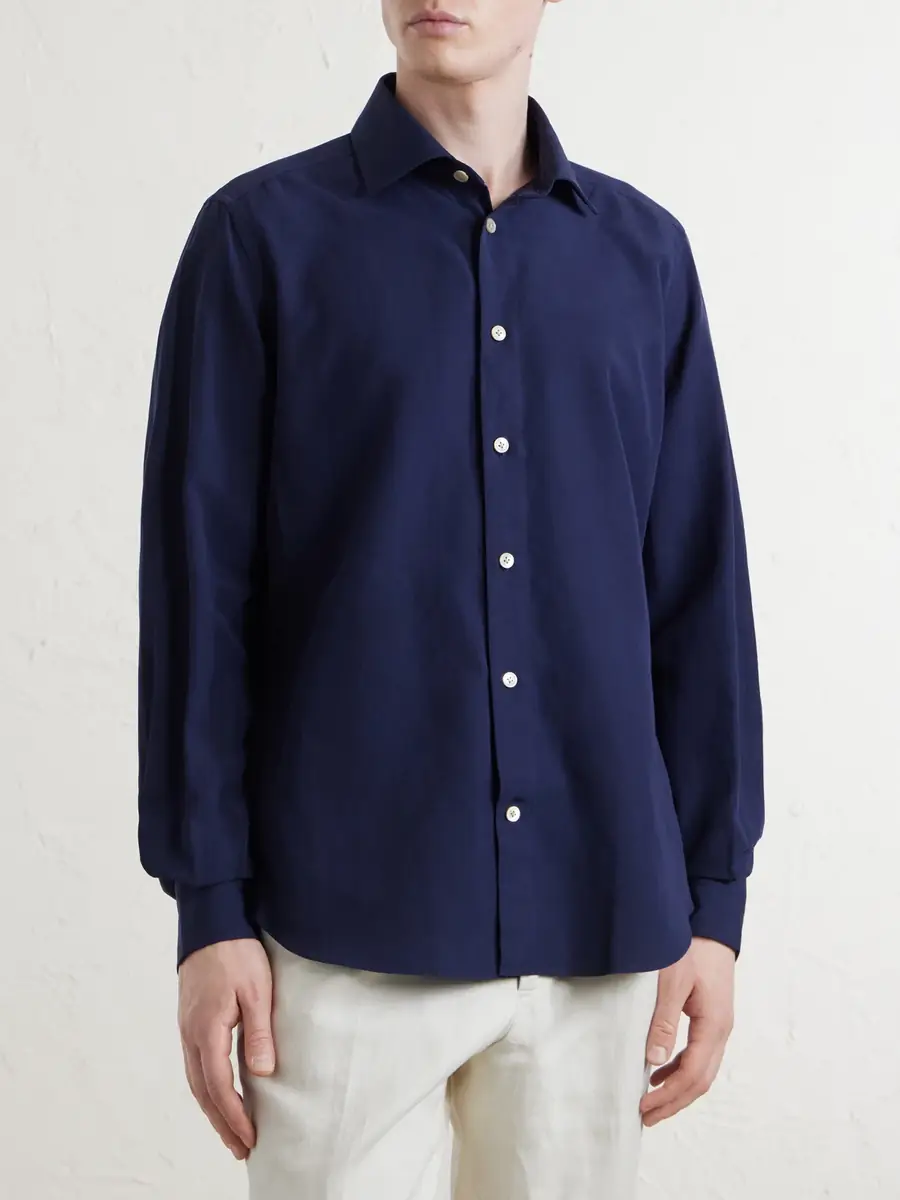 ELEVENTY Lyocell, Linen and Cotton-Blend Shirt - Men | Thumbnail 3 ELEVENTY Lyocell, Linen and Cotton-Blend Shirt - Men | Thumbnail 3
