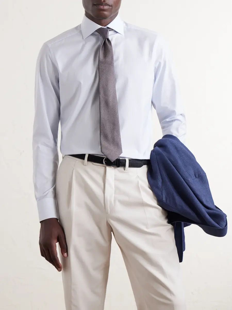 Zegna Trofeo Cutaway-Collar Cotton-Poplin Shirt - Men | Thumbnail 3 Zegna Trofeo Cutaway-Collar Cotton-Poplin Shirt - Men | Thumbnail 3