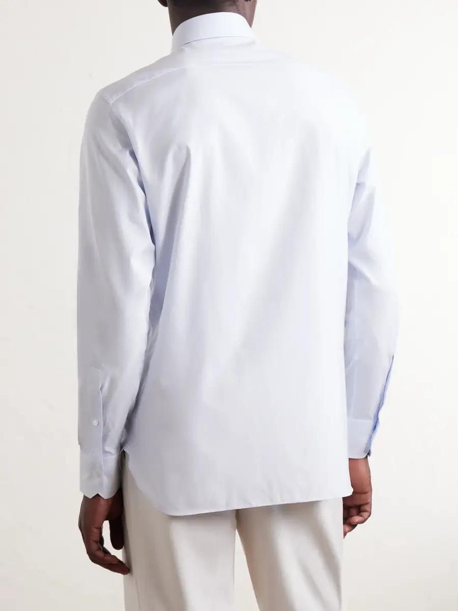 Zegna Trofeo Cutaway-Collar Cotton-Poplin Shirt - Men | Thumbnail 4 Zegna Trofeo Cutaway-Collar Cotton-Poplin Shirt - Men | Thumbnail 4