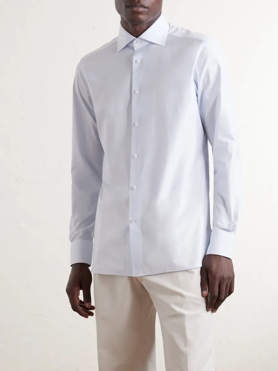 Zegna Trofeo Cutaway-Collar Cotton-Poplin Shirt - Men | Thumbnail 5 Zegna Trofeo Cutaway-Collar Cotton-Poplin Shirt - Men | Thumbnail 5