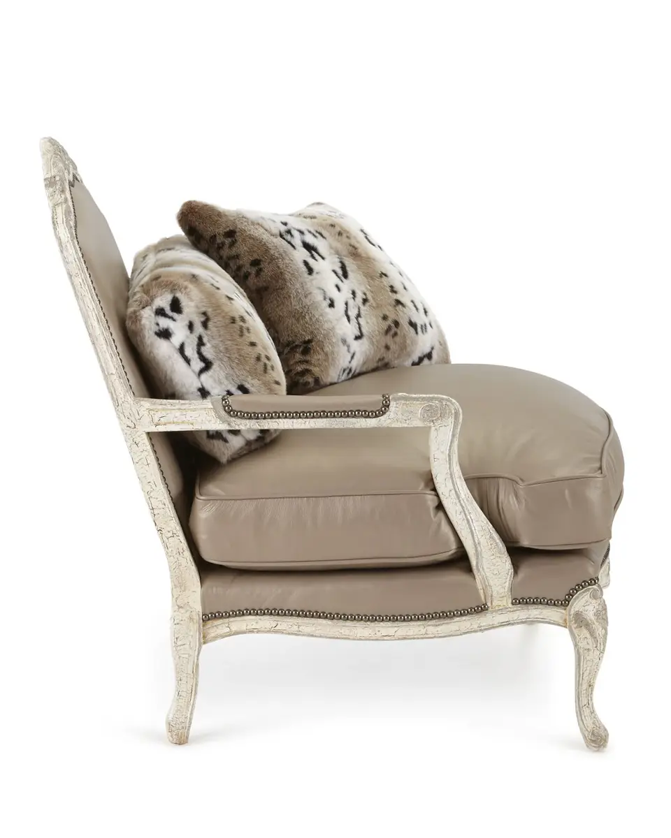 Old Hickory Tannery Dusk Leather Bergere Chair | Thumbnail 2