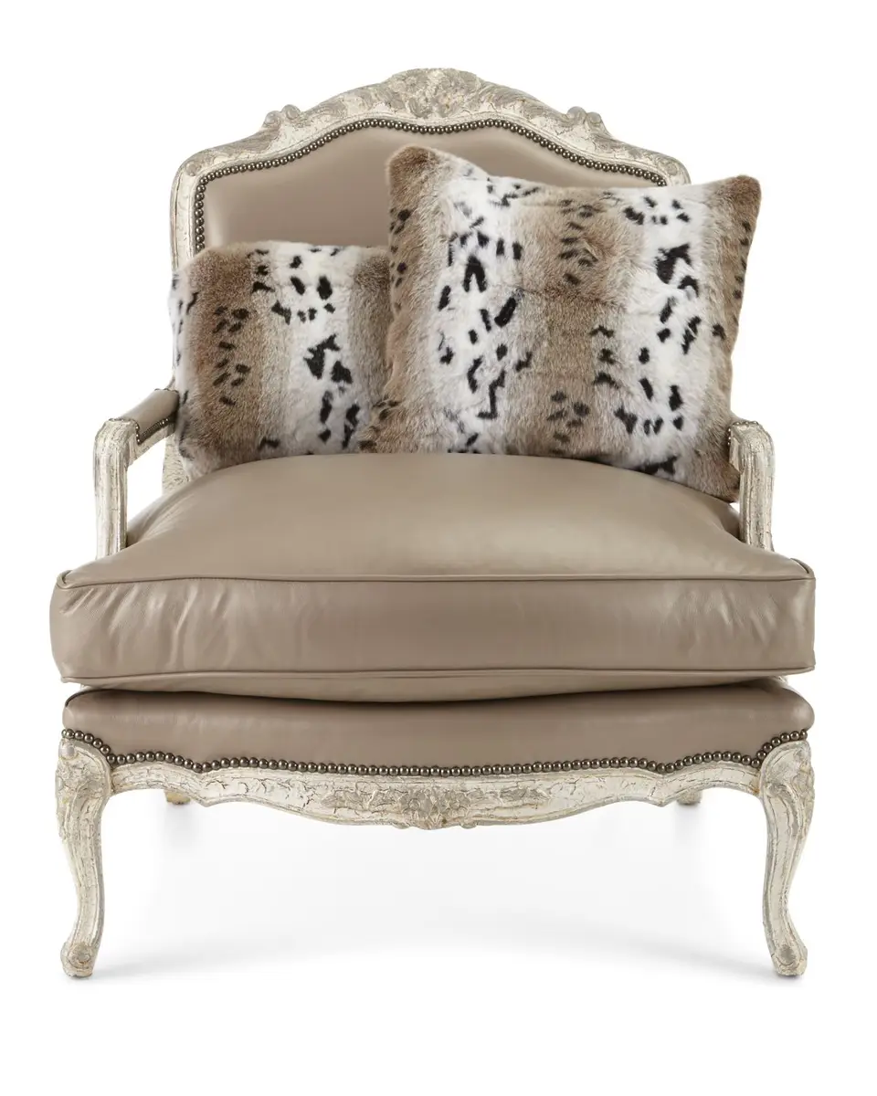 Old Hickory Tannery Dusk Leather Bergere Chair | Thumbnail 3