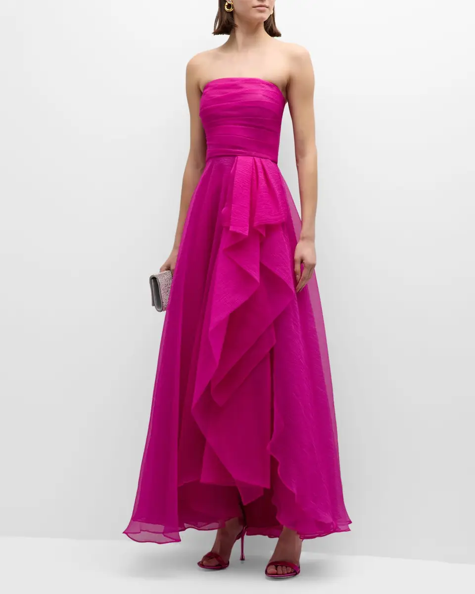 THEIA Teresa Draped Strapless Gown | Thumbnail 2 THEIA Teresa Draped Strapless Gown | Thumbnail 2