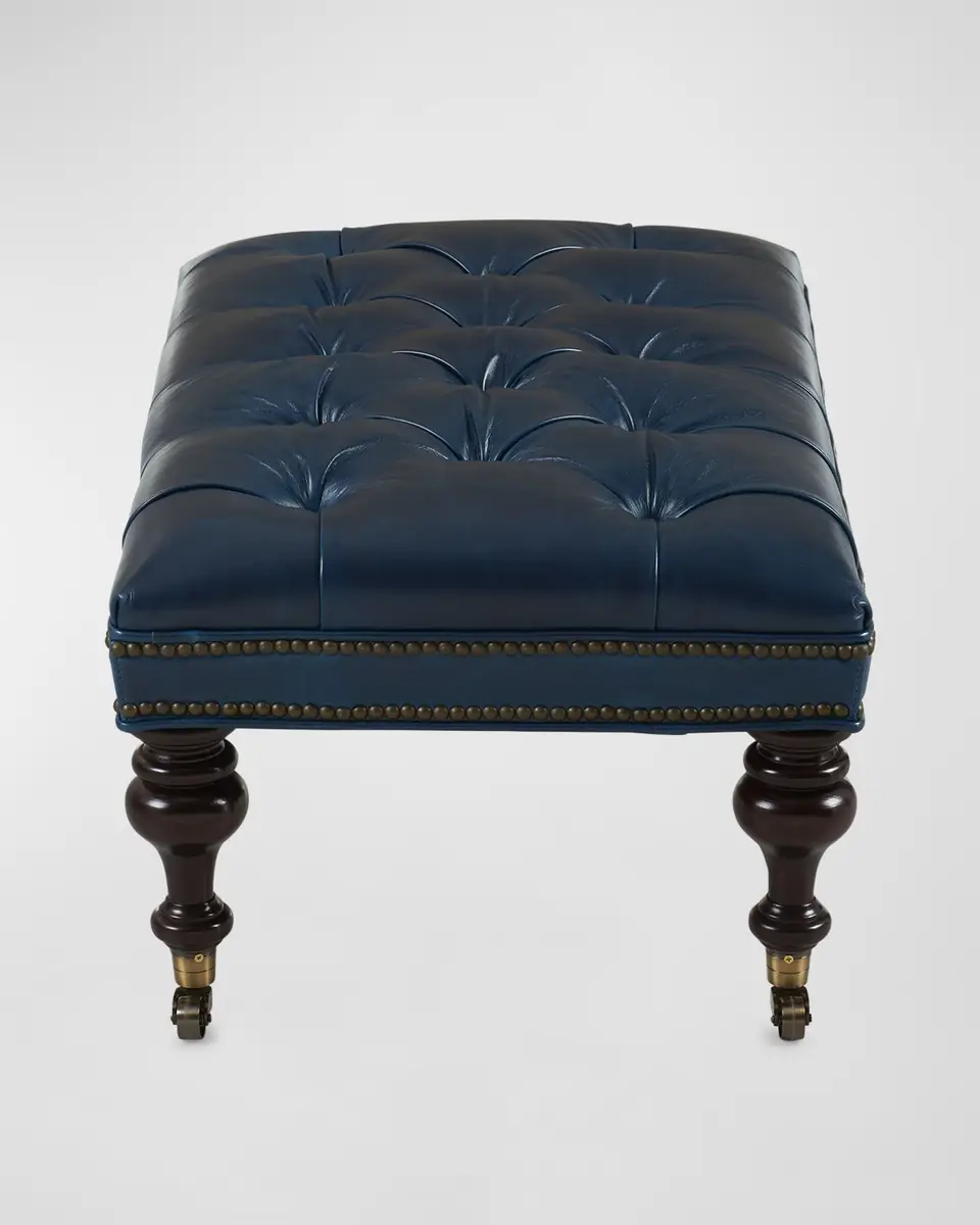 Old Hickory Tannery Sloane Tufted Leather Ottoman | Thumbnail 2 Old Hickory Tannery Sloane Tufted Leather Ottoman | Thumbnail 2