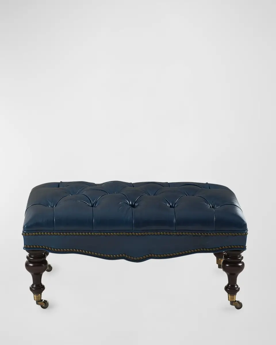 Old Hickory Tannery Sloane Tufted Leather Ottoman | Thumbnail 3 Old Hickory Tannery Sloane Tufted Leather Ottoman | Thumbnail 3