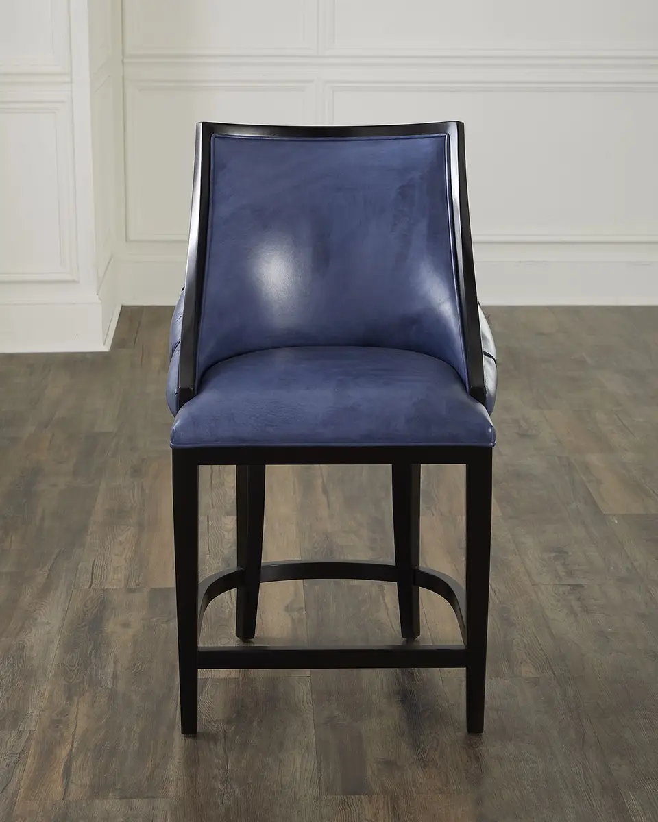 Old Hickory Tannery Kellan Leather Tufted Counter Stool, 22" | Thumbnail 2