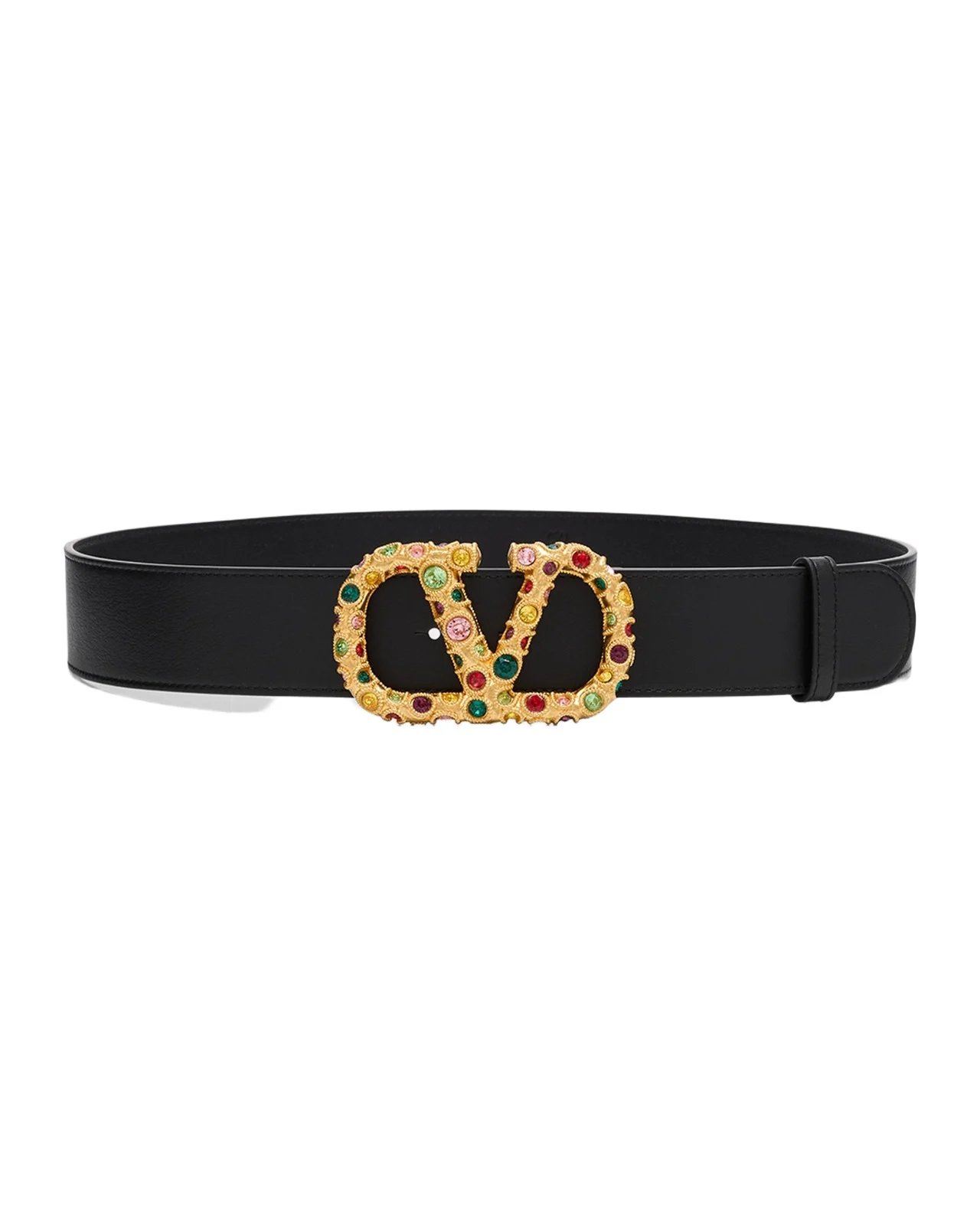 Valentino Garavani VLogo Signature Embellished Leather Belt, 40mm