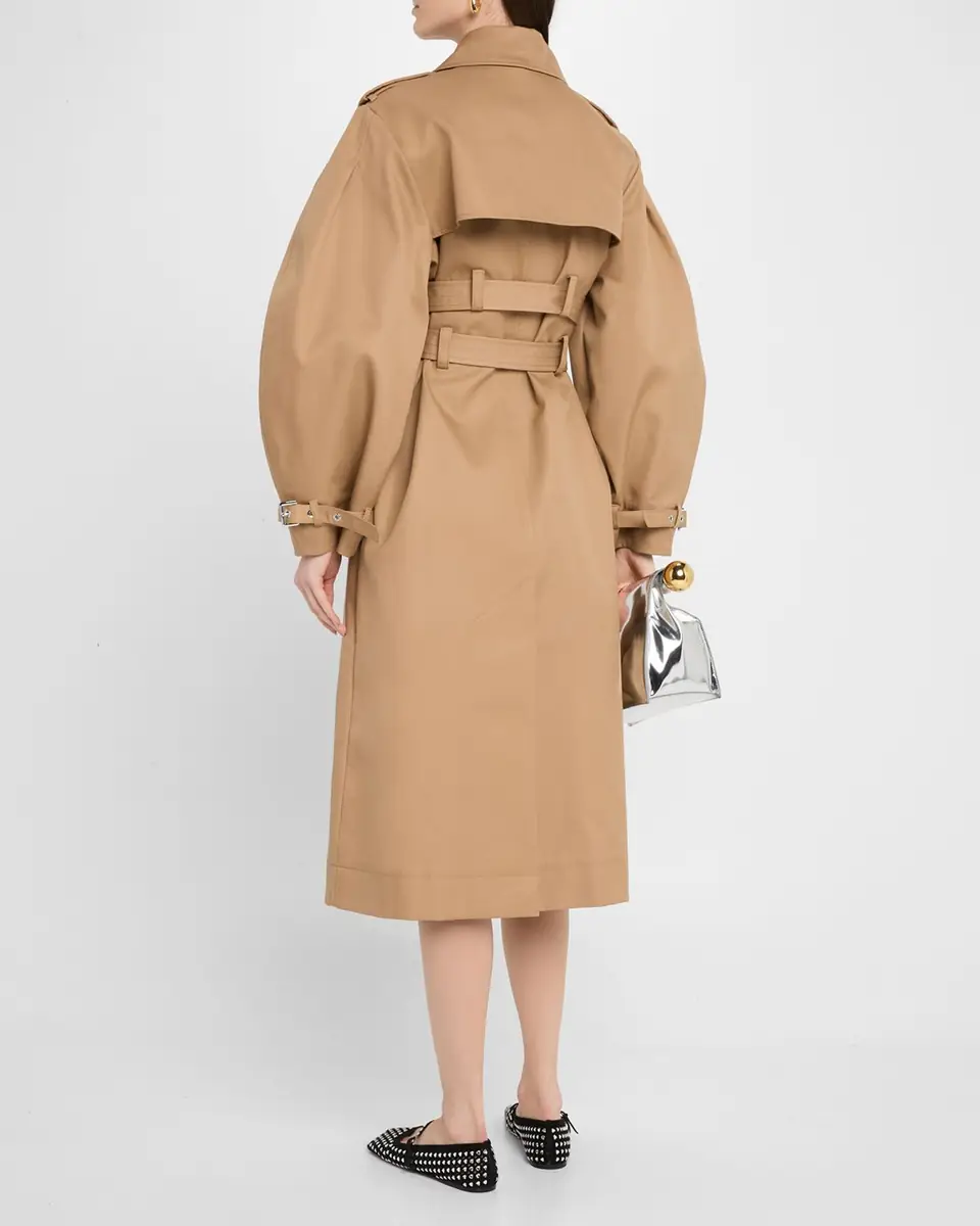 Ganni Bonded Cotton Trench Coat | Thumbnail 2 Ganni Bonded Cotton Trench Coat | Thumbnail 2