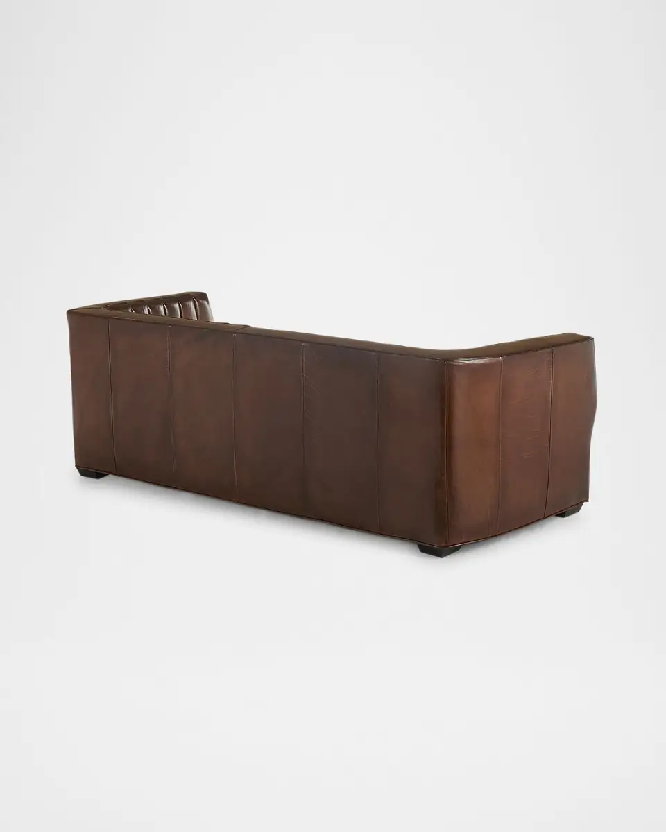Old Hickory Tannery Ralston Channel-Tufted Leather Sofa, 84" | Thumbnail 3
