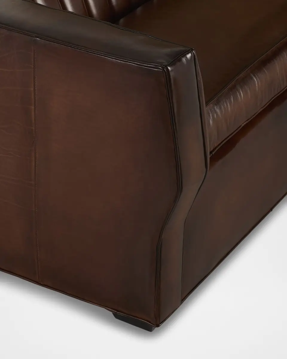 Old Hickory Tannery Ralston Channel-Tufted Leather Sofa, 84" | Thumbnail 4