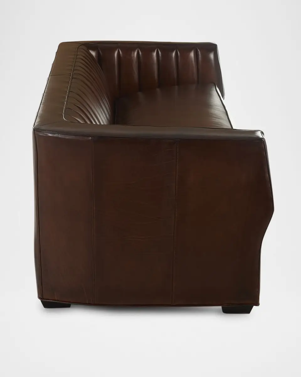 Old Hickory Tannery Ralston Channel-Tufted Leather Sofa, 84" | Thumbnail 5