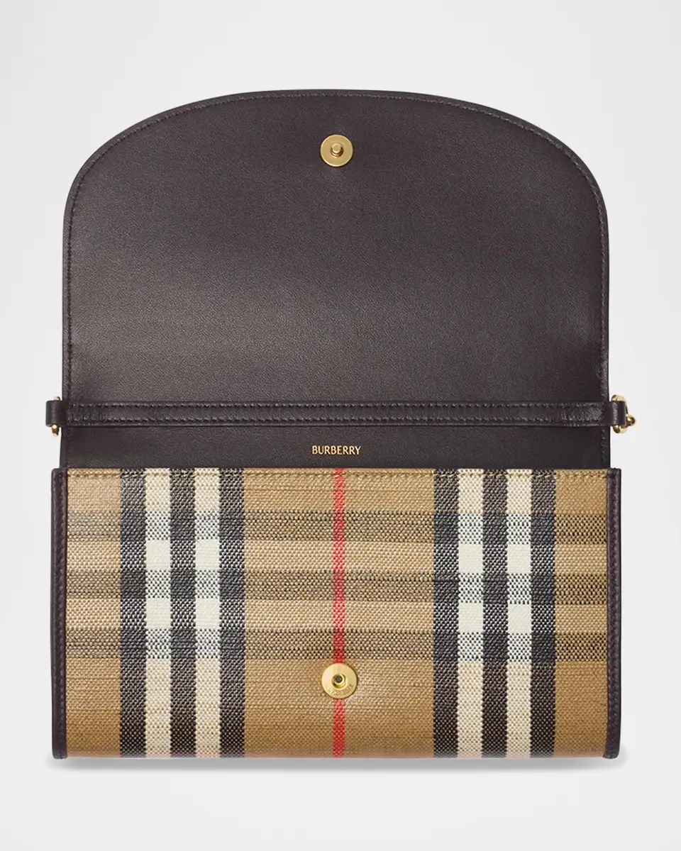 Burberry Highlands Check Flap Continental Wallet on Chain | Thumbnail 4 Burberry Highlands Check Flap Continental Wallet on Chain | Thumbnail 4