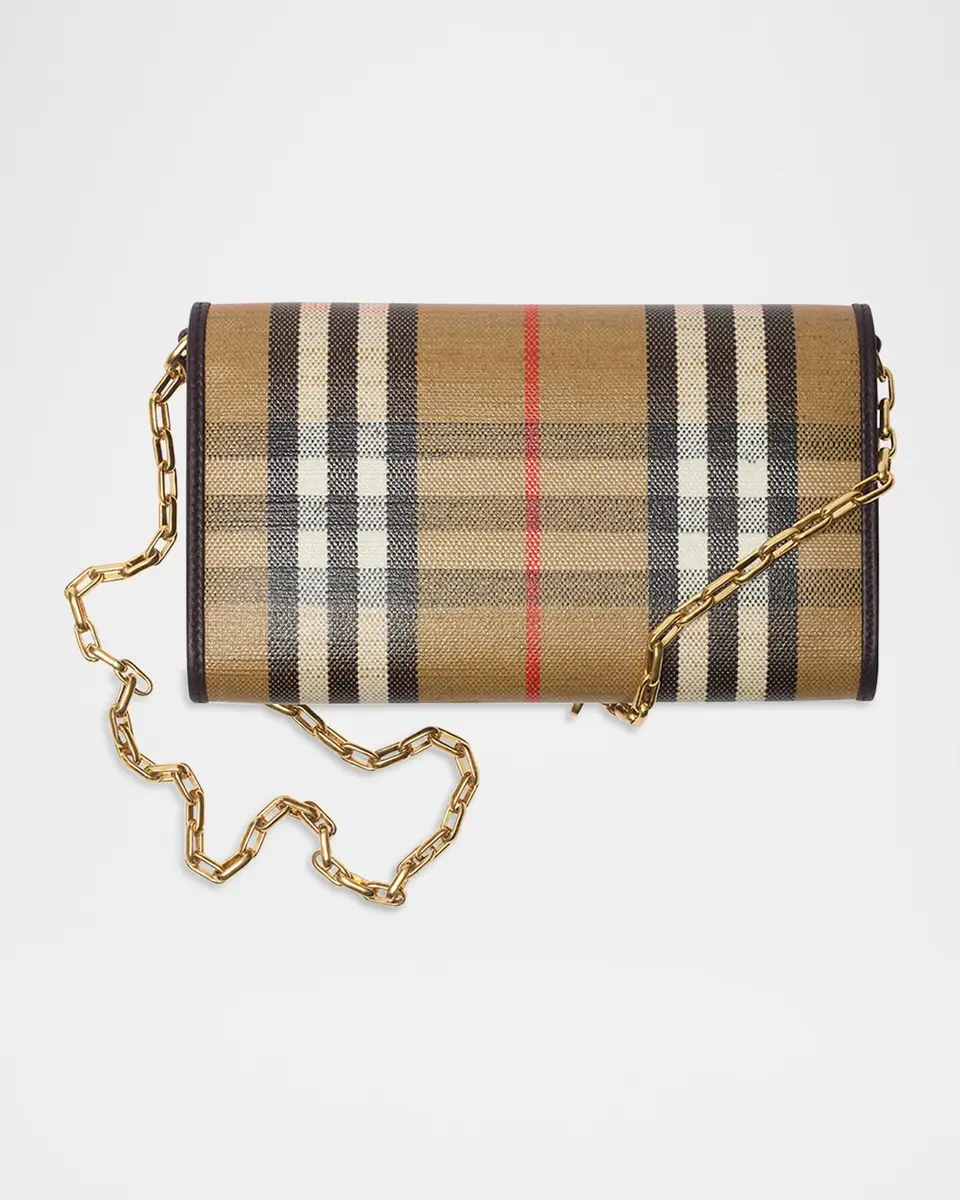Burberry Highlands Check Flap Continental Wallet on Chain | Thumbnail 6 Burberry Highlands Check Flap Continental Wallet on Chain | Thumbnail 6