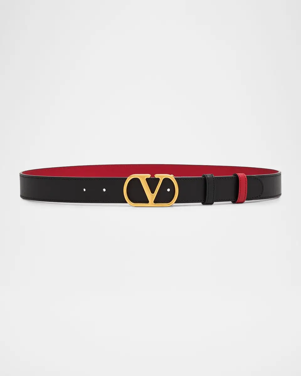 Valentino Garavani VLogo Signature Reversible Leather Belt, 30mm | Thumbnail 3 Valentino Garavani VLogo Signature Reversible Leather Belt, 30mm | Thumbnail 3