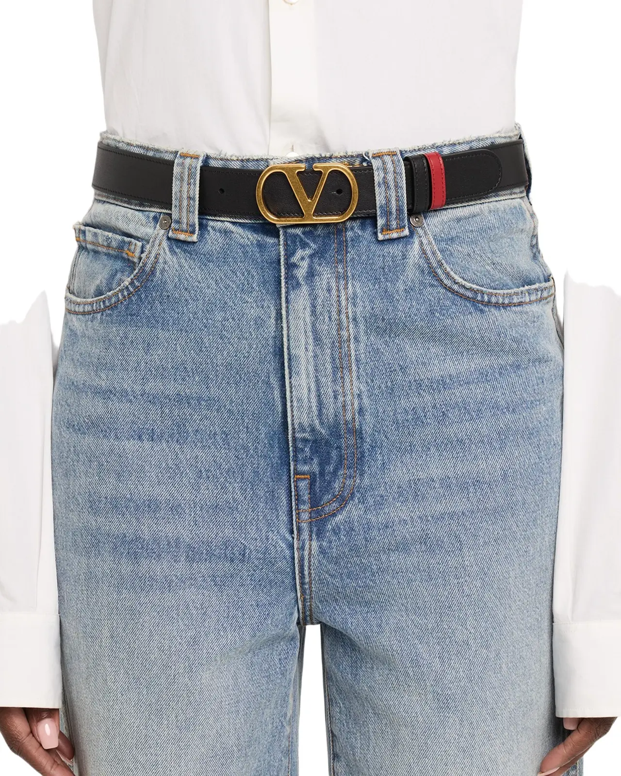 Valentino Garavani VLogo Signature Reversible Leather Belt, 30mm