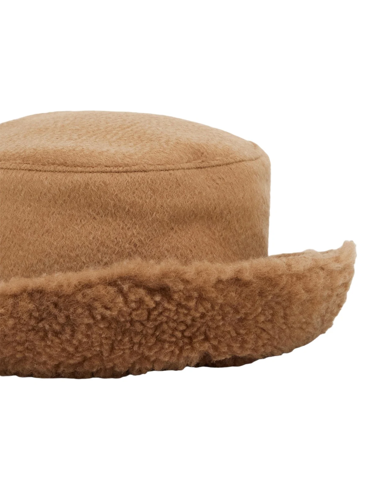 Max Mara Fiducia Reversible Camel & Teddy Cloche Hat