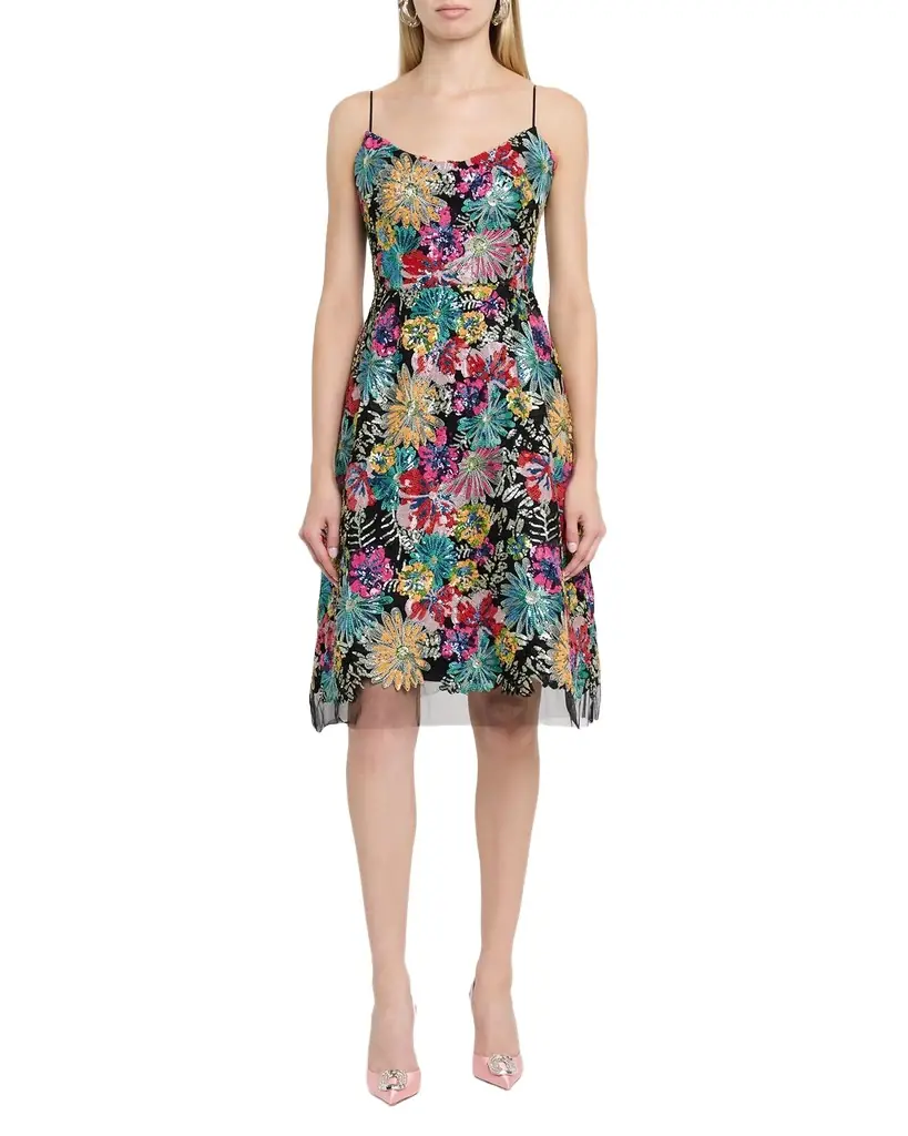 Rickie Freeman for Teri Jon Floral Sequin Tulle Dress | Image 1 Rickie Freeman for Teri Jon Floral Sequin Tulle Dress | Image 1