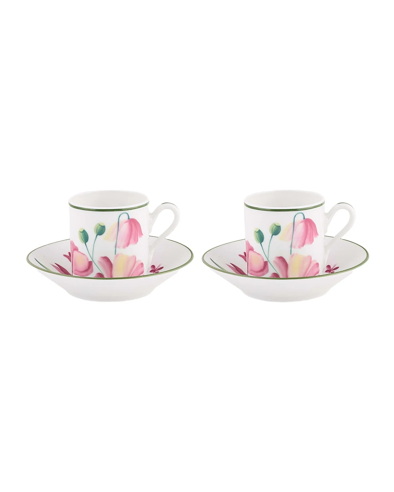 GINORI 1735 Florenza 7.75 oz. Espresso Cups & Saucers, Set of 2