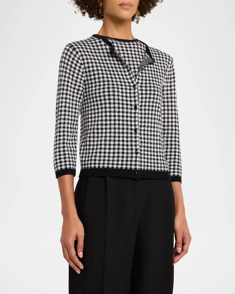 Vince Gingham Knit Cardigan | Thumbnail 3 Vince Gingham Knit Cardigan | Thumbnail 3