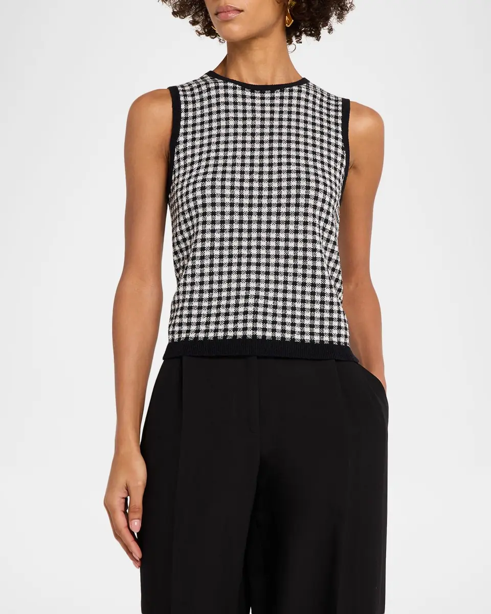 Vince Gingham Knit Tank Top | Thumbnail 3 Vince Gingham Knit Tank Top | Thumbnail 3