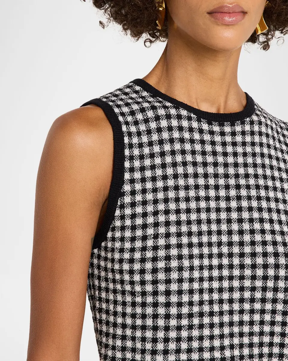 Vince Gingham Knit Tank Top | Thumbnail 4 Vince Gingham Knit Tank Top | Thumbnail 4