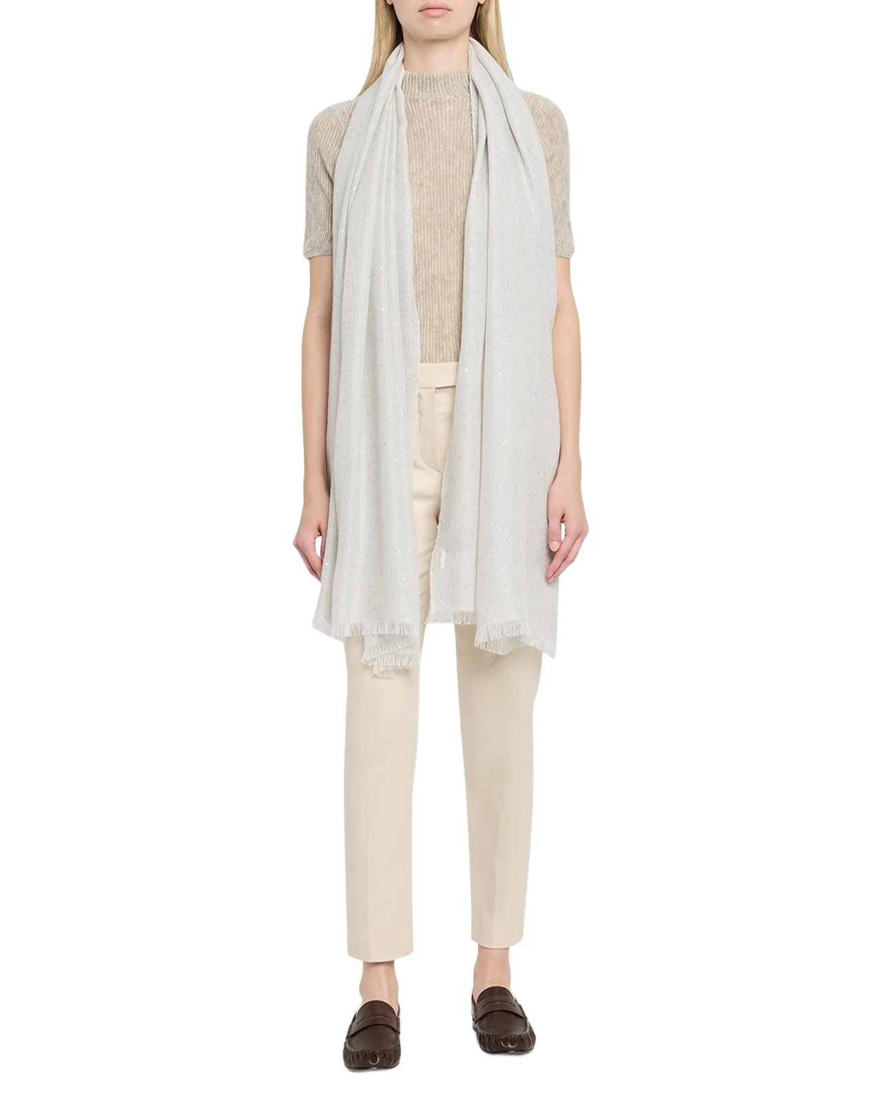 Brunello Cucinelli Sparkling Cashmere and Silk Scarf