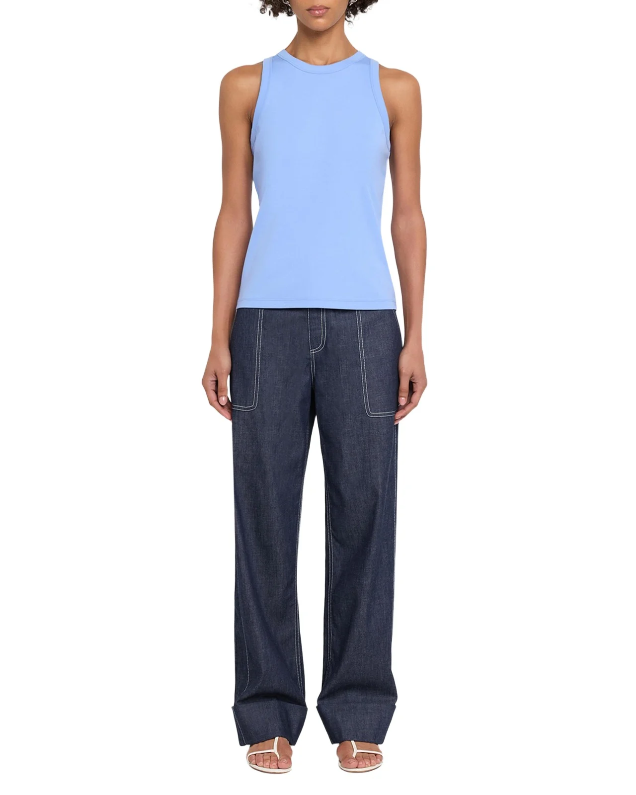 Lafayette 148 New York Swiss Cotton Rib Racerback Tank