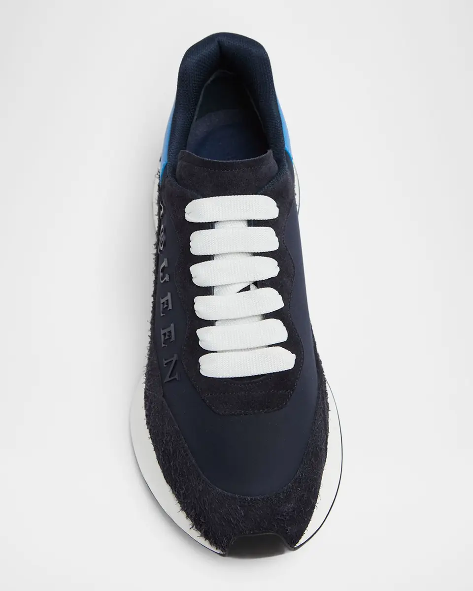 Alexander McQueen Men's Sprint Runner Mixed Media Sneakers | Thumbnail 2 Alexander McQueen Men's Sprint Runner Mixed Media Sneakers | Thumbnail 2