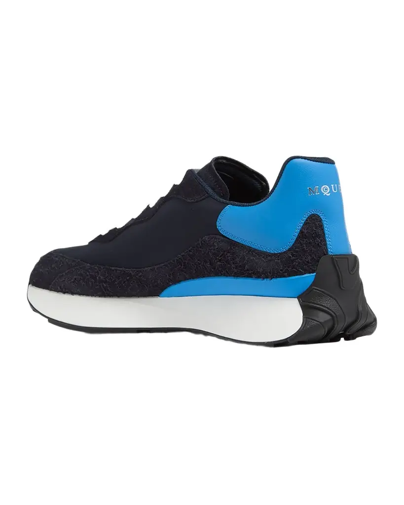 Alexander McQueen Men's Sprint Runner Mixed Media Sneakers | Image 1 Alexander McQueen Men's Sprint Runner Mixed Media Sneakers | Image 1