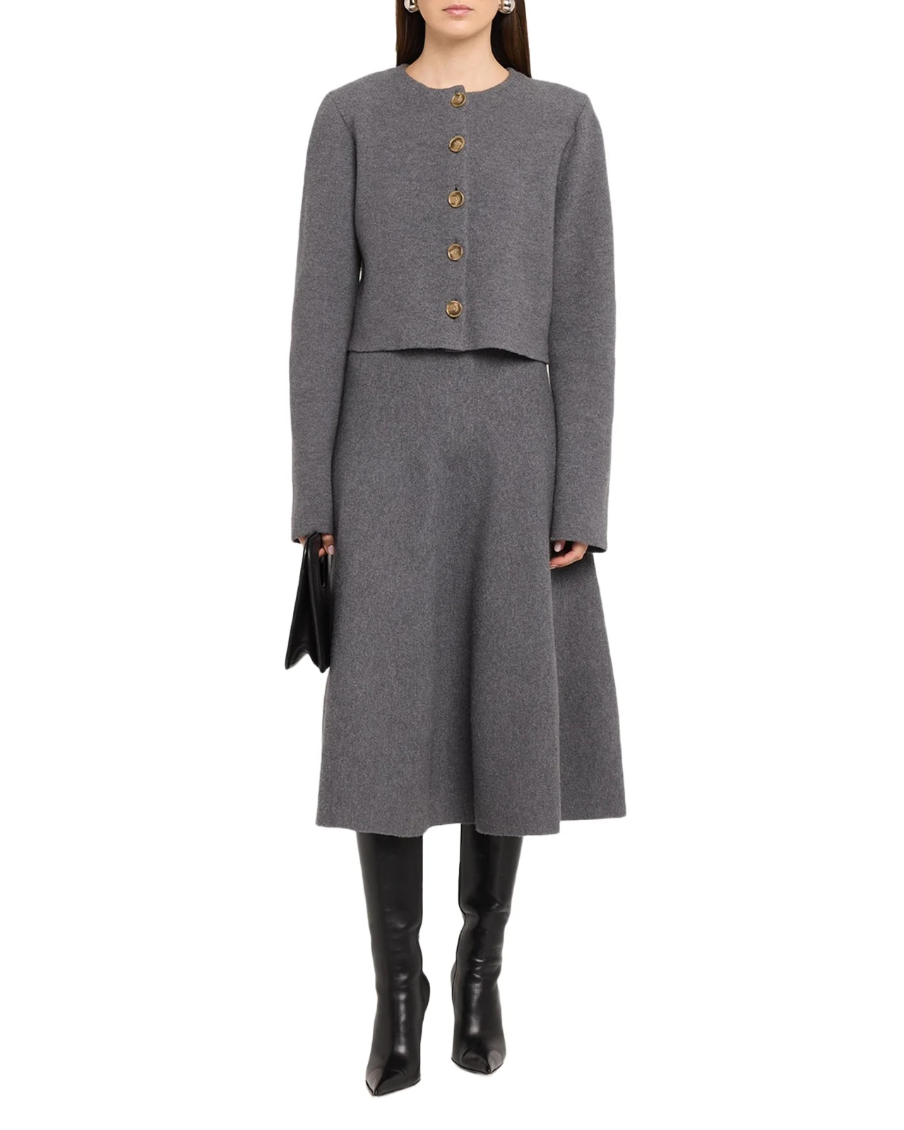 Miller Structured Wool Midi Skirt