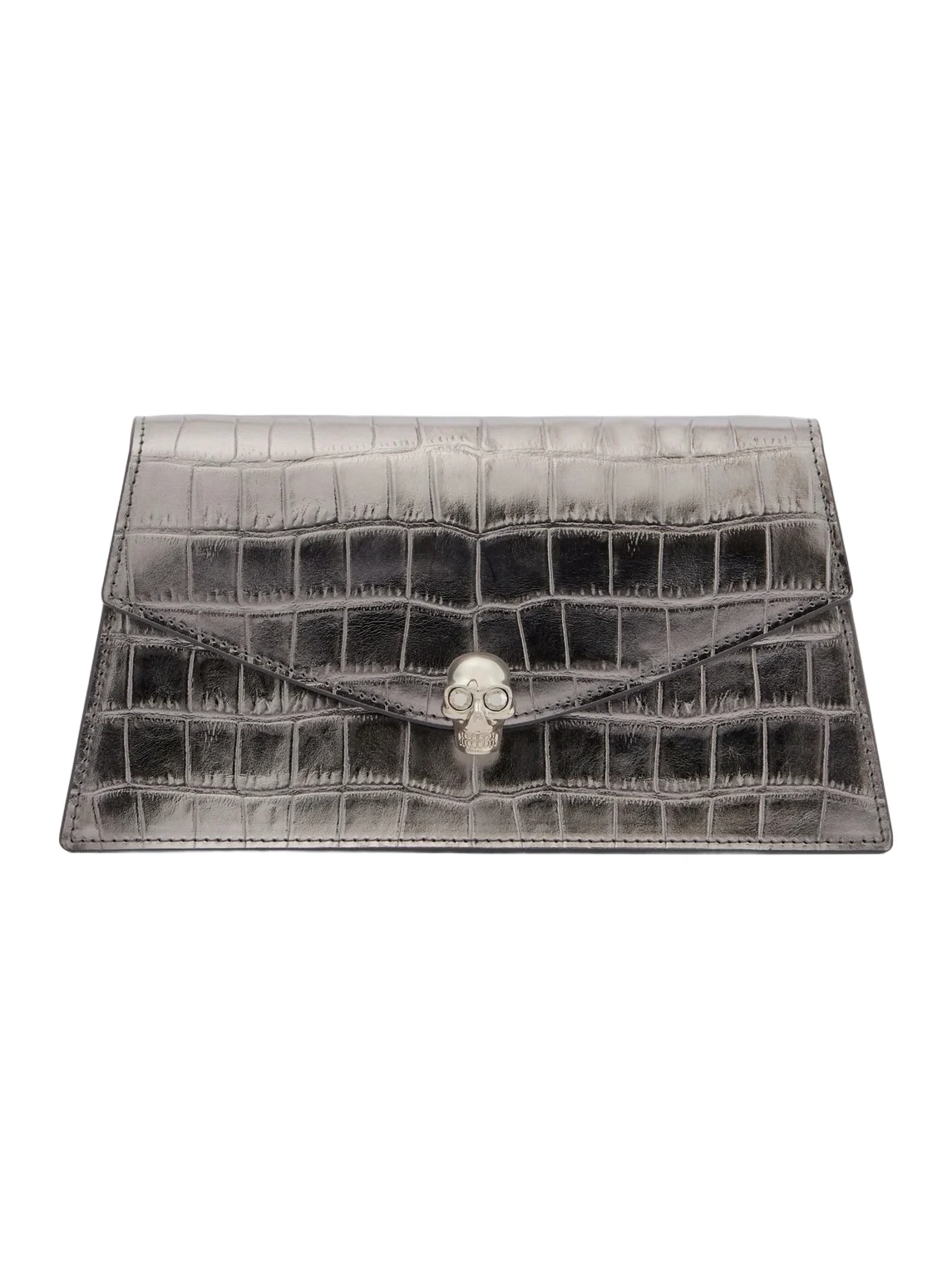Skull Mini croc-effect leather clutch Skull Mini croc-effect leather clutch